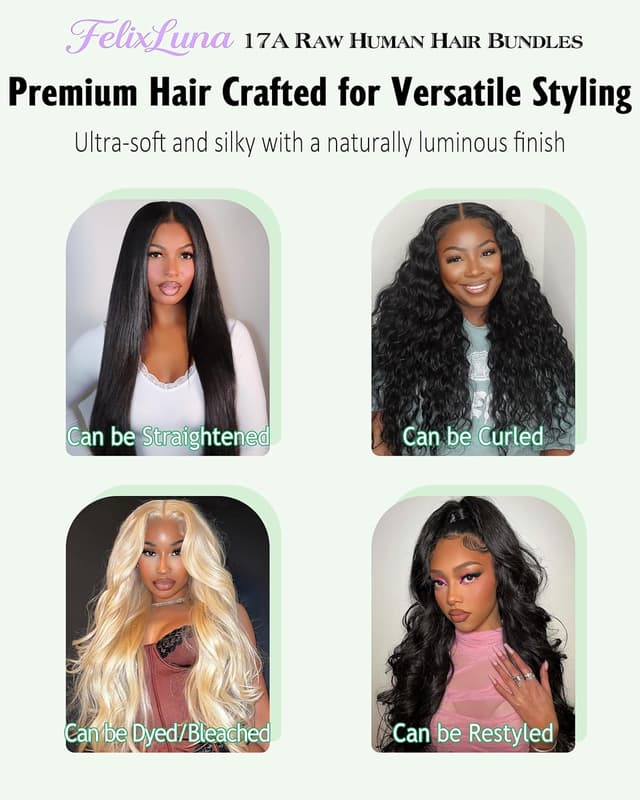 Detalle de 17A Premium Body Wave Human Hair Bundles (Cuticle Aligned, Reinforced Ultra Thin Weft)