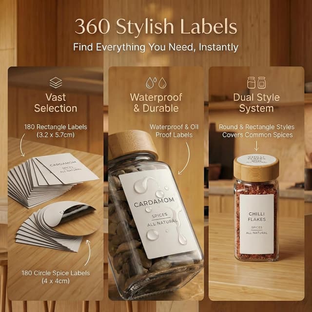 Detalle de Livabl Glass Spice Jars 120ml — 24 pack 🧂