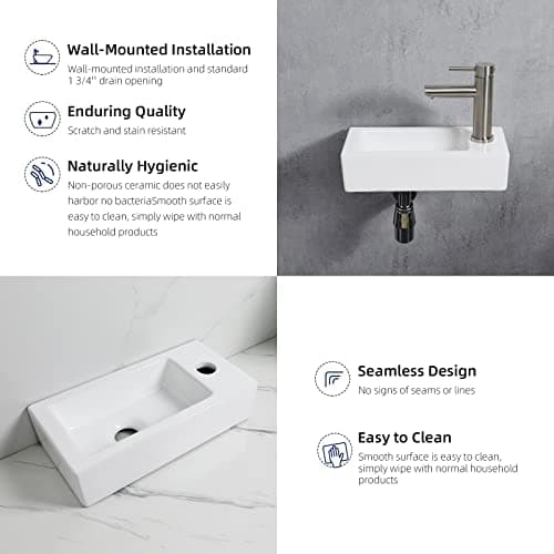 Detalle 2 de Ibergrif M41102-R Lavabo cerámica derecha 376×188×93 mm 🚽