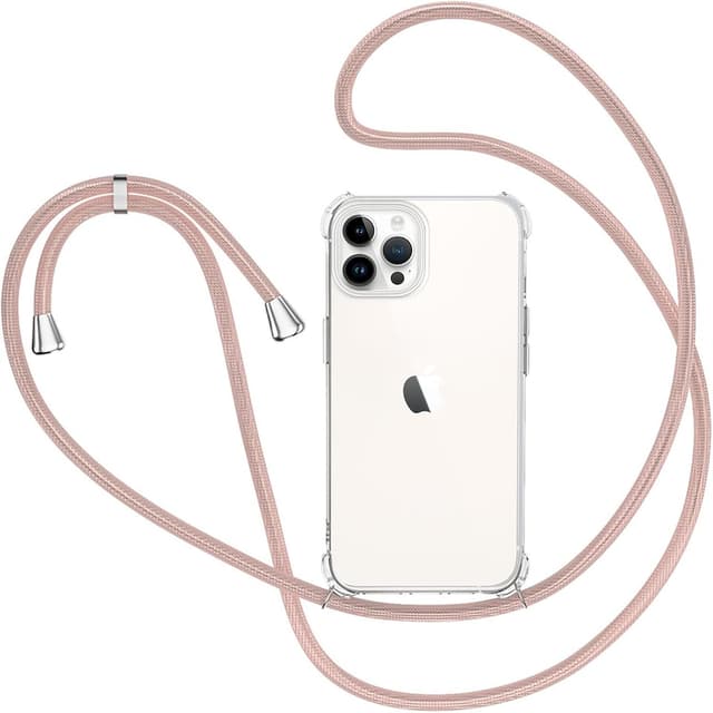 Thumbnail 6 de Coque XTCASE pour iPhone 15 Pro avec cordon et tour de cou en silicone TPU transparent (noir)