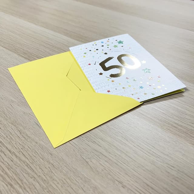 Thumbnail 1 de ARKRAFT Tarjeta 50 Años cumpleaños oro y purpurina 🎂