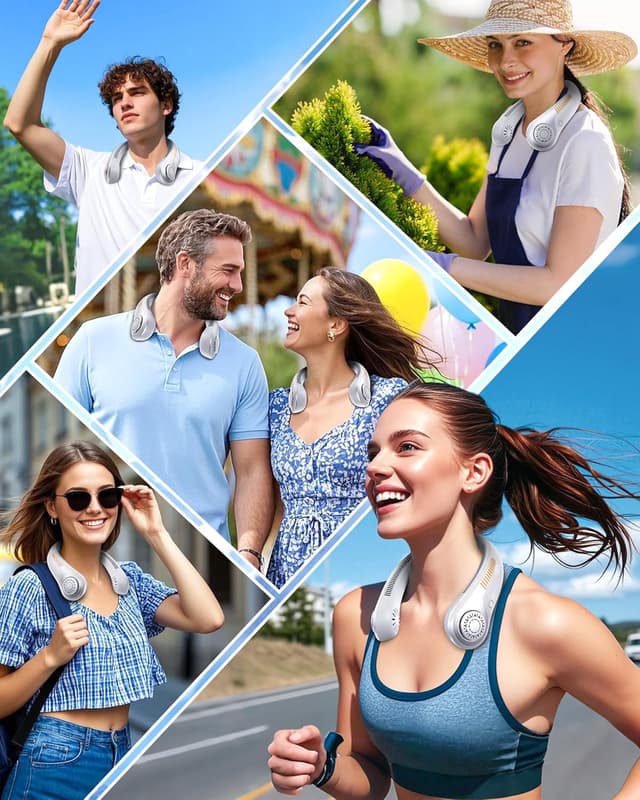 Thumbnail 6 de EYERZ Portable Neck Fan with Neck Support (Rechargeable, 5 Speeds, 5000mAh)