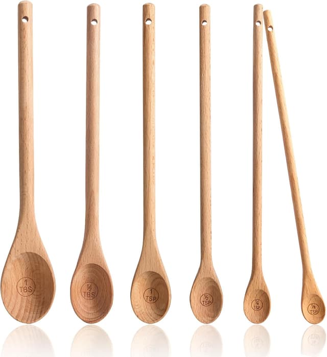 Imagen de 6pcs Measuring Spoons Set 25 cm wooden spoons 🥄 en OfertitasTOP