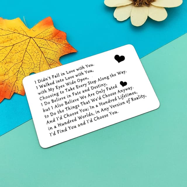 Detalle 2 de Anniversary Metal Wallet Insert Card for Boyfriend & Girlfriend (Couples Gift)