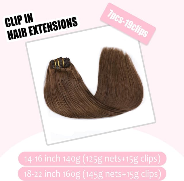 Thumbnail 4 de SURNEL Extensiones de Pelo Natural Clip 45cm Castaño Chocolate