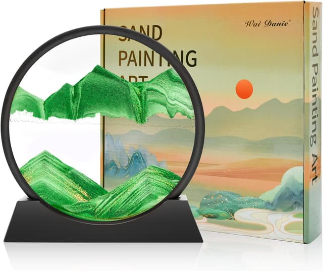 Detalle de Wai Danie Pittura di Sabbia che Scorre Quadro Sabbia Movimento 3D Hourglass Deep Sea Sandscape da 7”