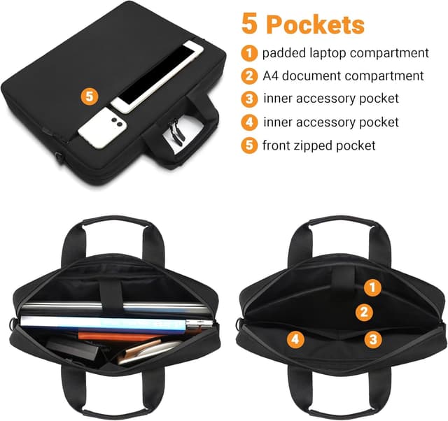 Detalle 2 de TECOOL Laptop Bag 15.6 inch waterproof sleeve 💼