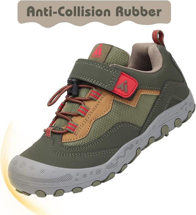 Detalle de Mishansha Low-Top Hiking Shoes for Kids (Boys & Girls) — Outdoor Trekking & Walking Sneakers