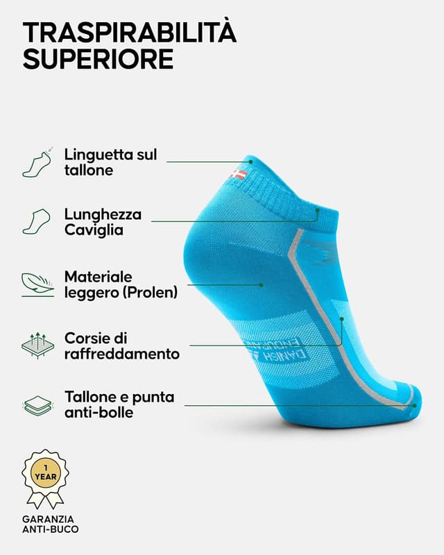 Detalle 2 de DANISH ENDURANCE Calzini corti da corsa 3 o 5 paia