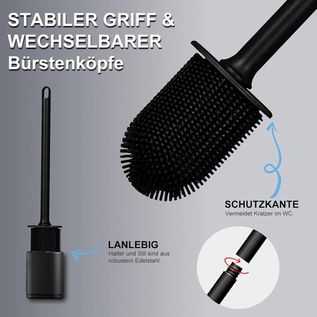 Thumbnail 4 de Escobilla de baño de silicona con montaje en pared