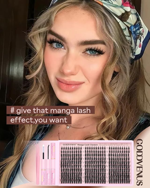 Detalle de Goddvenus Manga Lash Clusters Kit (Natural) — 300-Piece Wispy Cluster Eyelash Extensions Set