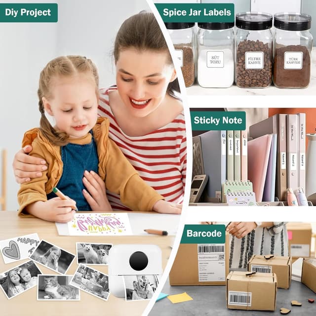 Detalle de Tiusixsy 20 Rollen Mini-Druckerpapier (Thermopapier) 57 x 25 mm für Kinder‑Sofortbildkameras