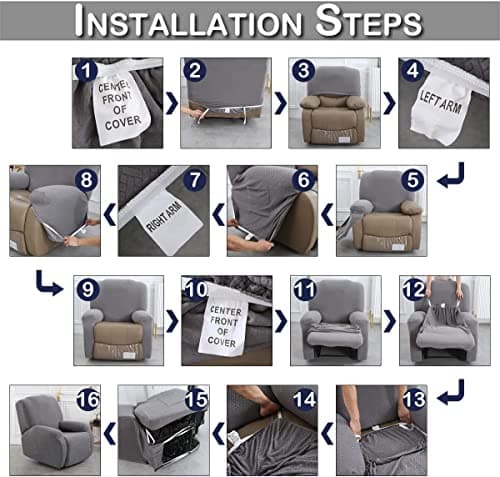 Thumbnail 3 de OKYUK Housse fauteuil relax 4 pièces ⚙