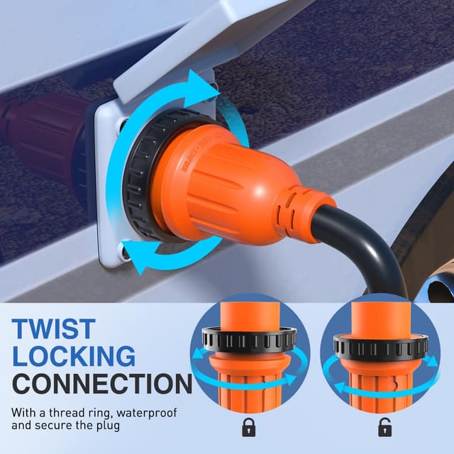 Thumbnail 6 de Nilight 30 Amp 50FT RV Locking Extension Cord