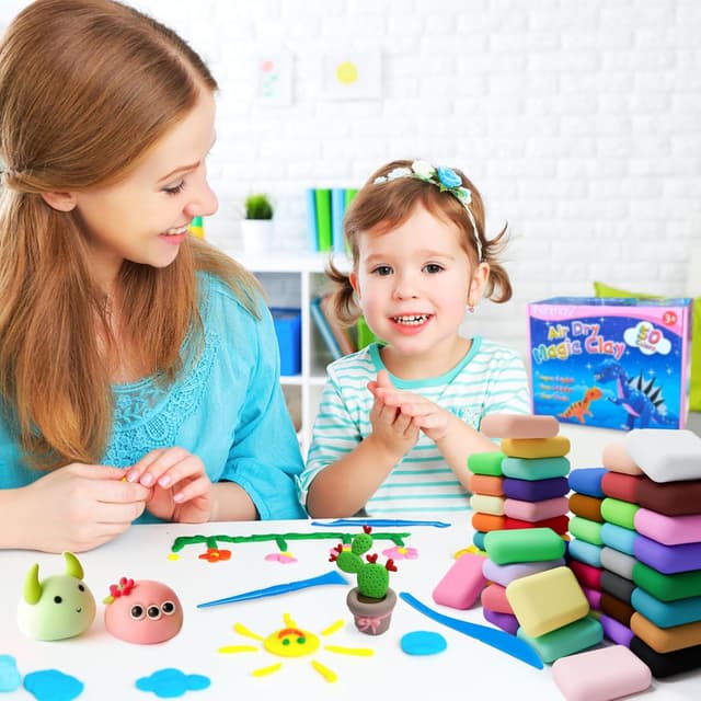 Thumbnail 6 de Air Dry Clay 50-Colour Modelling Clay Kit with 3 Tools & Guidebook (Ultra Light, Non-Toxic)