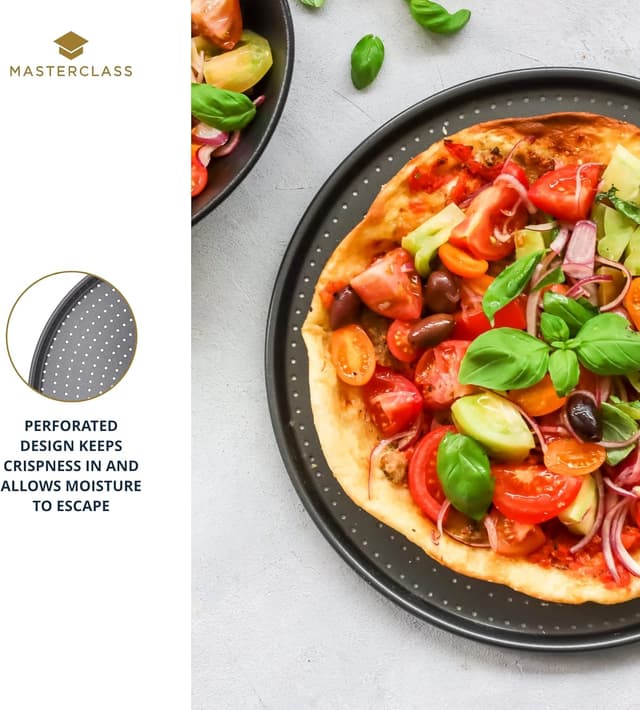 Detalle 2 de MasterClass Crusty Bake Bandeja para pizza 🍕 32 cm, antiadherente