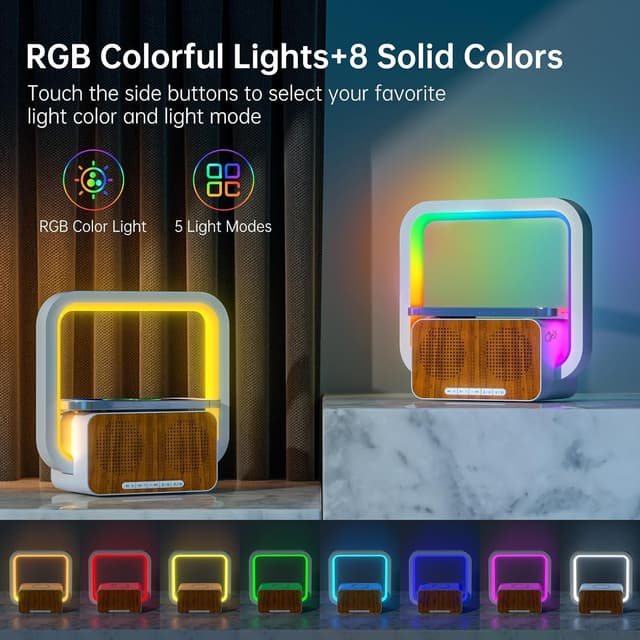 Thumbnail 5 de Bluetooth Lautsprecher Nachtlicht mit Wireless Charger