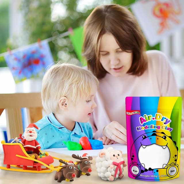 Thumbnail 4 de Air dry modelling clay 100g White Clay