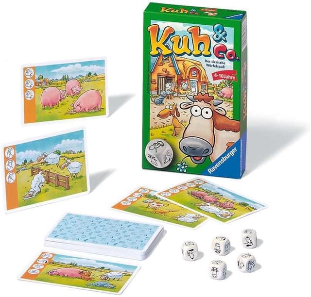Detalle 2 de Ravensburger Vache et Co (23160) – jeu de cartes et cubes pour 2 à 6 joueurs, dès 4 ans