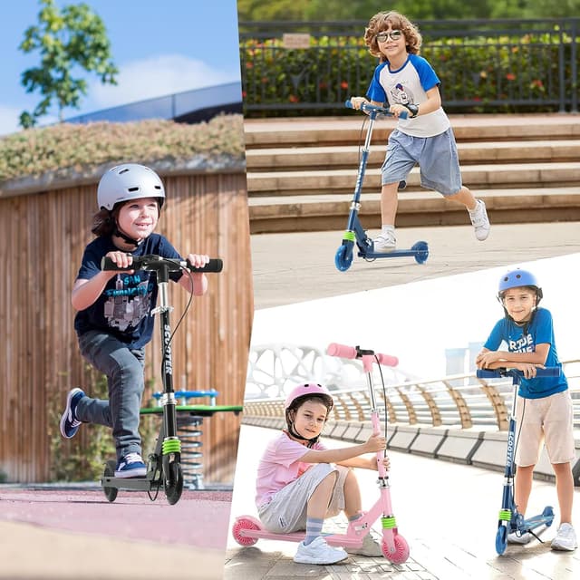 Thumbnail 6 de TENBOOM Roller für Kinder ab 3 Jahren mit 2 Rädern, klappbar, 3-fach höhenverstellbar und LED-Rädern