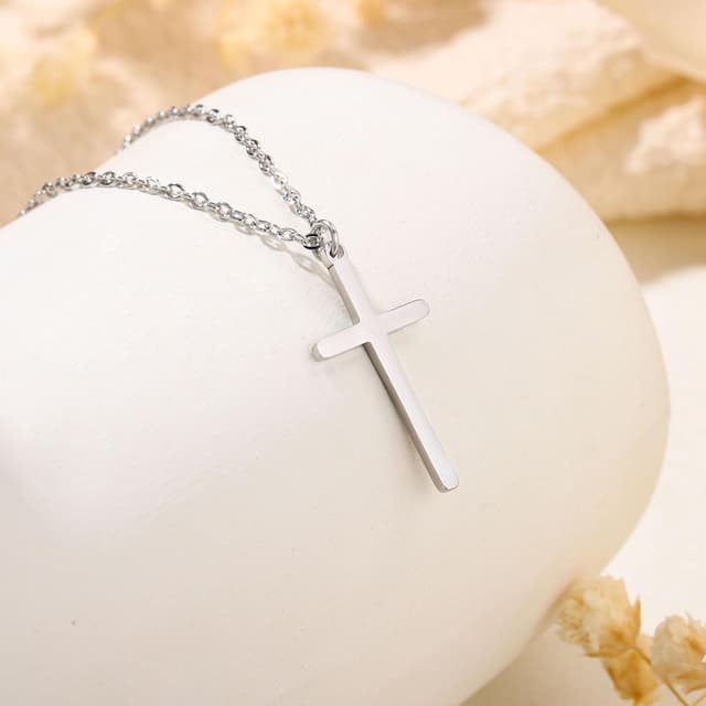 Thumbnail 6 de TINGN collana a croce da donna in oro 14 carati placcato (con catena regolabile)