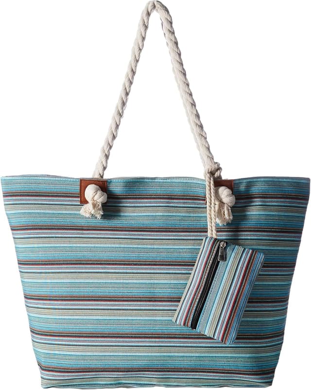 Detalle de DonDon Grande borsa da spiaggia idrorepellente con cerniera, capiente e comoda