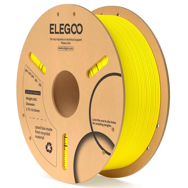Detalle de ELEGOO PLA Filament Yellow 1.75mm 1kg (Cardboard Spool) for FDM 3D Printers