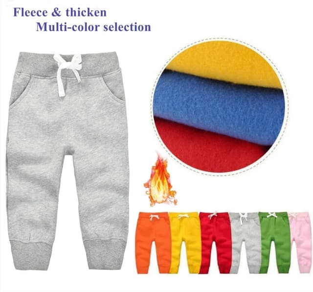 Detalle 2 de CuteOn unisex kids elastic waist cotton warm trousers (1–5 years)