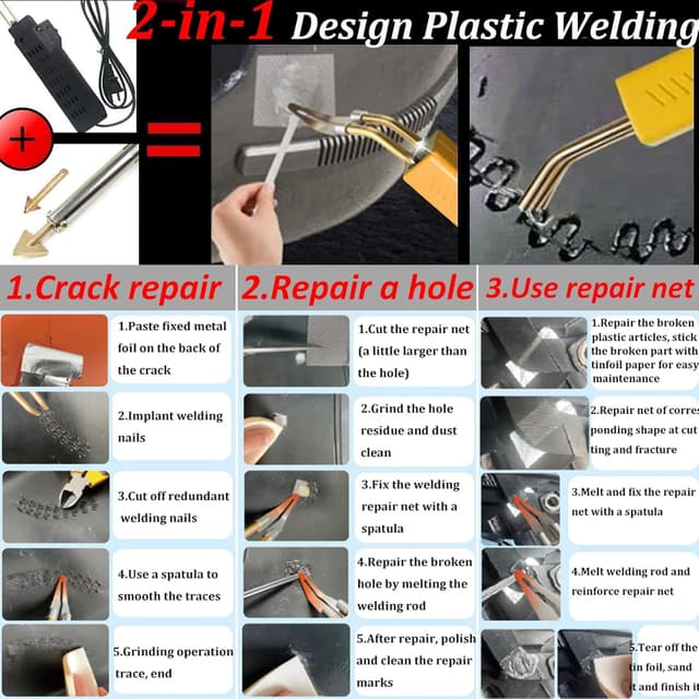 Thumbnail 6 de 220W Kunststoff Schweißgerät 2‑in‑1 für Auto