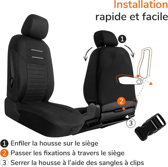 Thumbnail 6 de upgrade4cars Housses Sièges Avant Universelles Lot 4