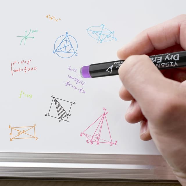 Thumbnail 2 de YISAN Magnetische Whiteboard-Stifte mit ultrafeiner 0,7-mm-Spitze (12 Farben) inkl. Radiergummi