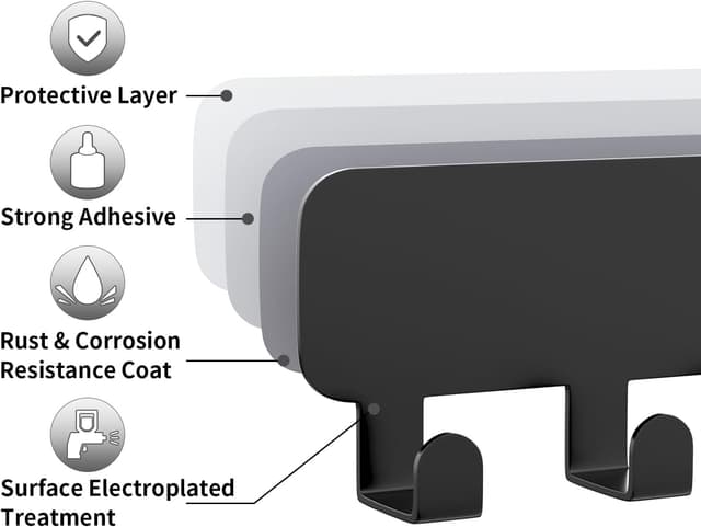 Thumbnail 3 de pickpiff Heavy Duty Self Adhesive 8 Hooks for Hanging, 2 Pack ⌛