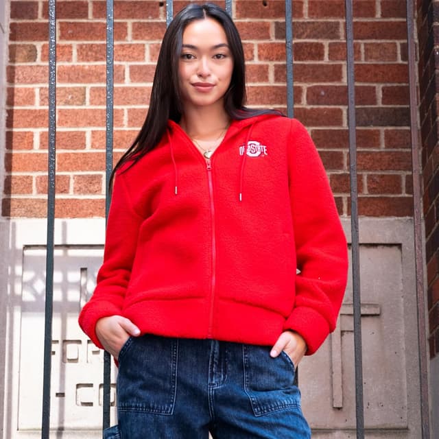 Detalle de Ultra Game Women’s NCAA Official Super Soft Sherpa Full Zip Hoodie Sweatshirt