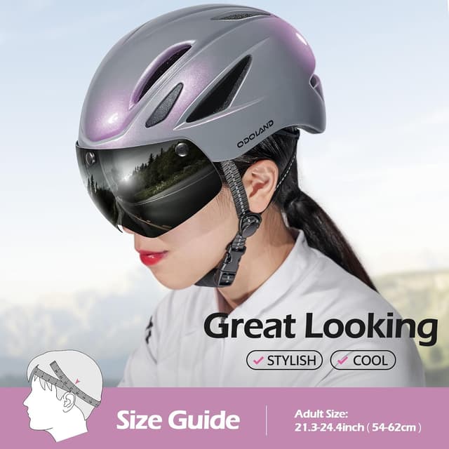 Detalle de Odoland Fahrradhelm mit Magnetvisier