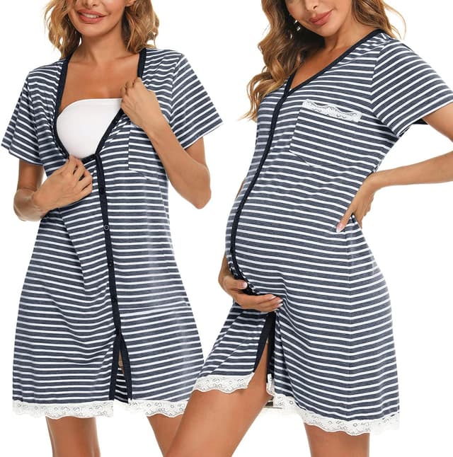 Detalle de Uniexcosm Stillnachthemd Damen Umstandsnachthemd