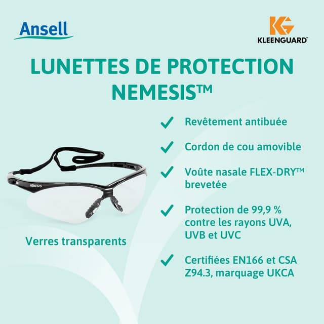Thumbnail 1 de Ansell KleenGuard Nemesis lunettes de sécurité anti-buée