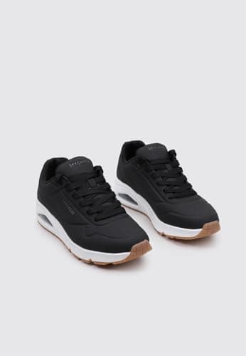 Detalle de Skechers Uno Stand On Air para hombre (Black Blk) con cierre de cordones