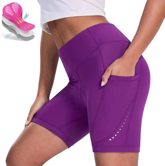 Detalle de Nepest padded bike shorts for women with 4D gel padding, breathable fabric and pockets