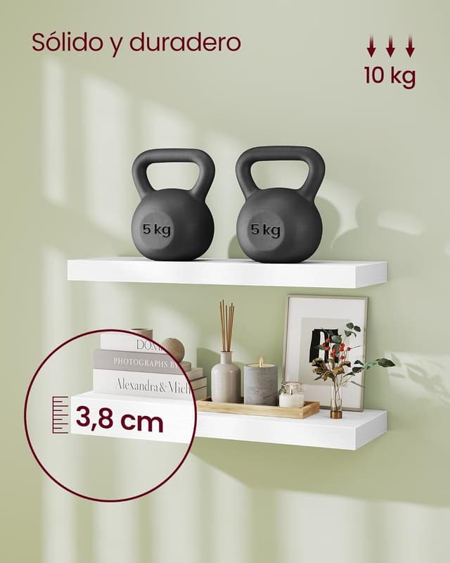 Thumbnail 4 de VASAGLE LWS026WE01 estante flotante 20x60 cm