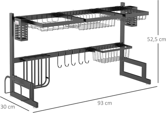 Thumbnail 6 de HOMCOM Égouttoir 2 niveaux 93 cm