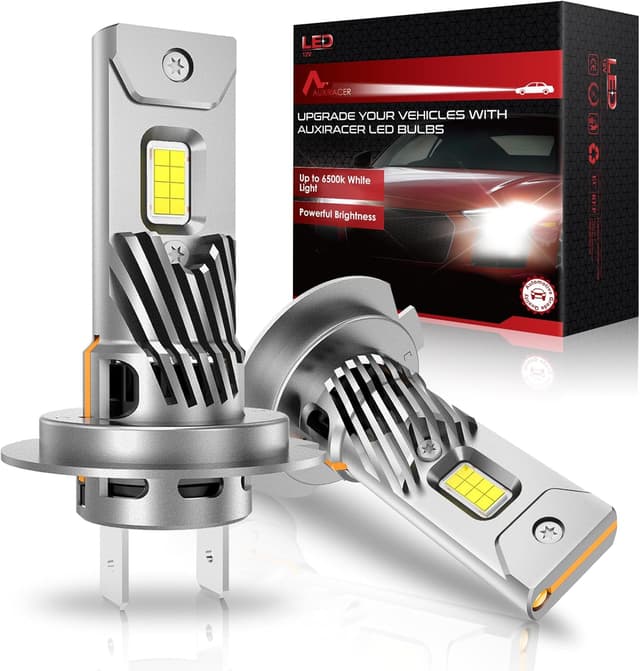 Detalle de AUXIRACER H7 LED sans polarité, 30000 lm, 100 W, 6000 K (2 pièces) pour feux de route et de croisement