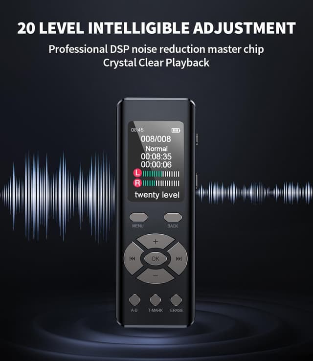 Thumbnail 3 de DISTANCEE 64GB Digital Voice Recorder — voice activated