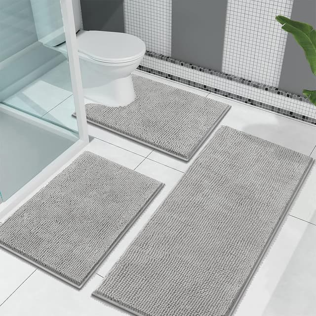 Detalle de Enyhom Chenille Bathroom Mat Set 3 pcs