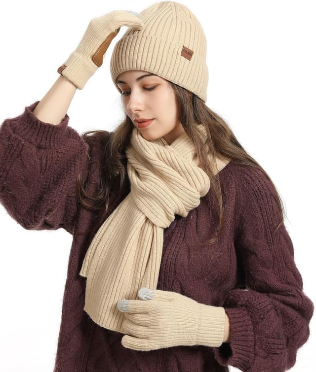 Thumbnail 1 de Fayscingo 3 Pieces Women Hat Scarf and Gloves Set