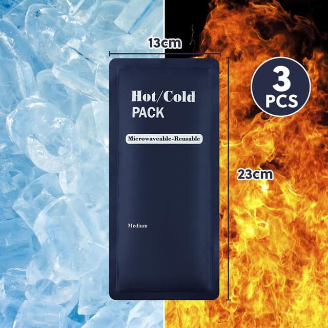 Detalle de AOOWU poche de glace réutilisable 3 pièces (froid et chaud) pour blessures et douleurs
