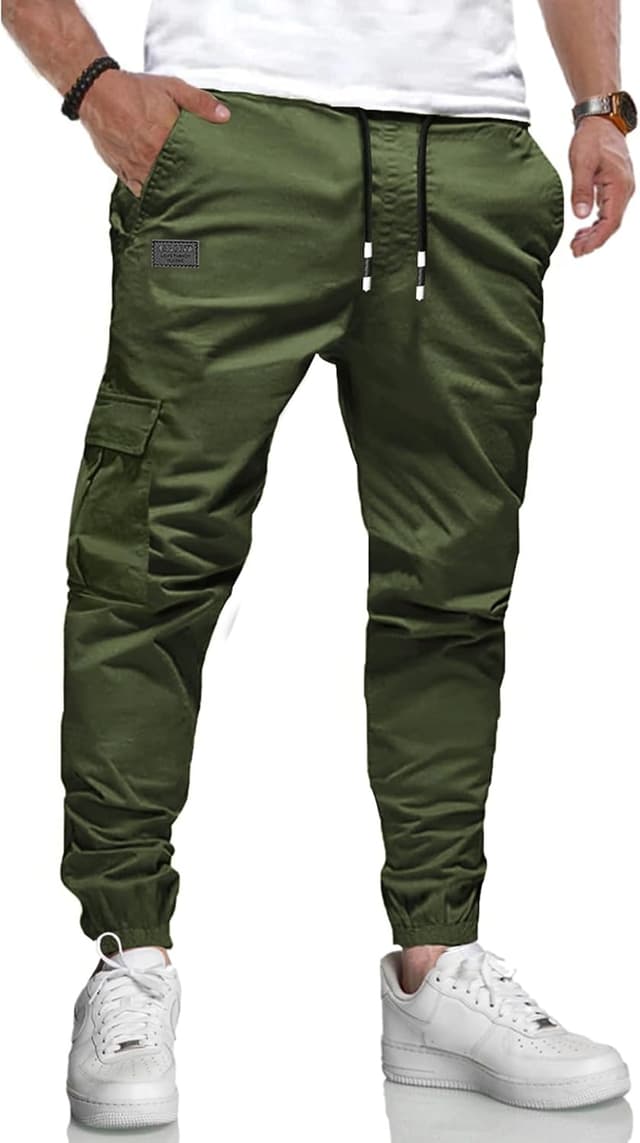 Thumbnail 6 de LIUPMWE Herren Chino-Cargo Jogginghose aus Baumwolle mit Kordelzug und Taschen