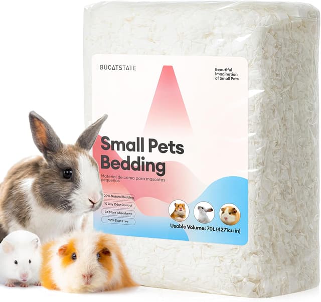 Detalle de BUCATSTATE Hamster Bedding 70L (99% dust-free) – natural paper bedding for small animal cages