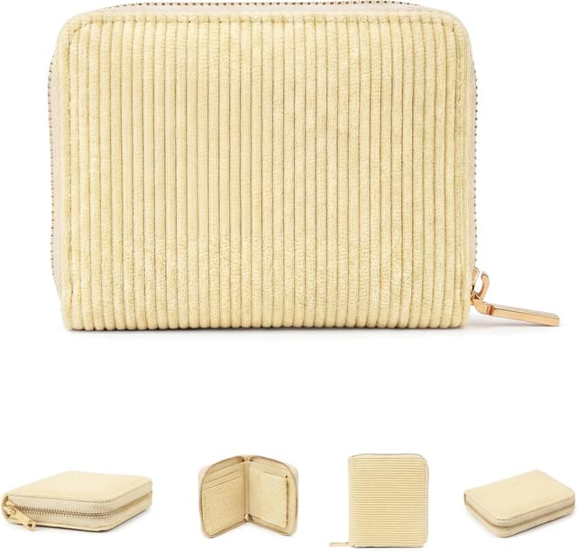 Detalle de MillyMilk® Kord Geldbeutel Fondo (Honiggelb) – mini Portemonnaie für Karten, Münzen & Scheine