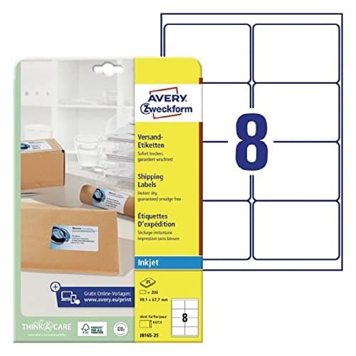 Detalle de Avery Zweckform J8165-25, étiquettes adresses C4 C5 📄