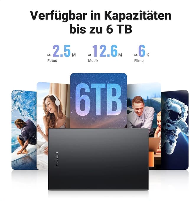 Detalle de UGREEN Festplattengehäuse 2,5" 6Gbps